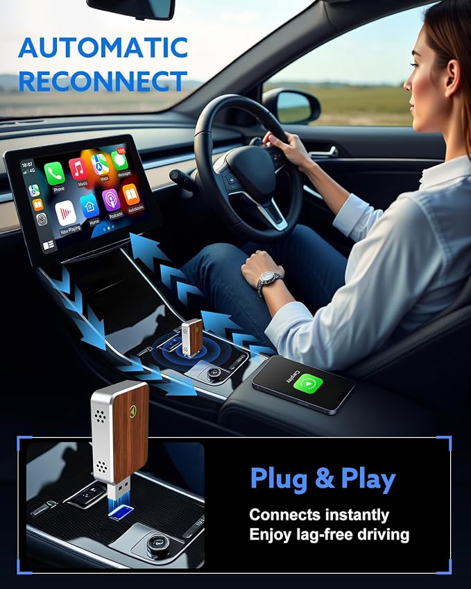 Wireless Carplay Adapter for iPhone & Android Auto 2-in-1, Convert Factory - Image 2