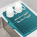 Silicone Dish Drying Mat for Kitchen Counter, Dish Drying Pad, Non-Slip Drain by TIKNIKHomeOutdoor