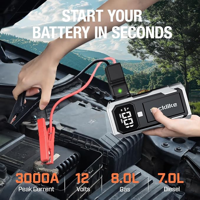 Lucklike Car Battery Jump Starter Portable, Jump Starter Battery Pack - Image 3