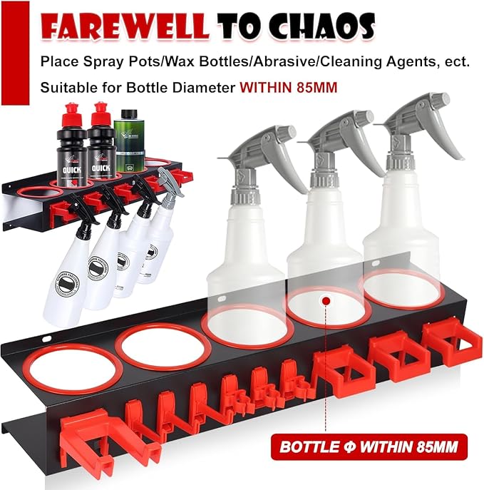 Spray Bottle Holders, Spray Bottle Rack Storage, Wall Mounted Spray Paint Can - Image 4