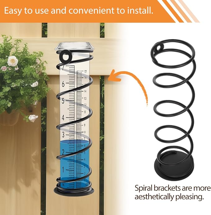Upgrade Rain Gauge, Detachable Spiral Rain Gauge Outdoor, Rain Measure Gauge - Image 6