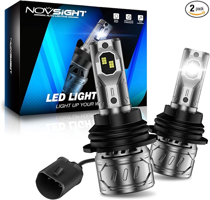 NOVSIGHT 9004/HB1 Bulbs Upgraded, 400% Brightness 9004 Fog Bulbs, Quick by NOVSIGHT