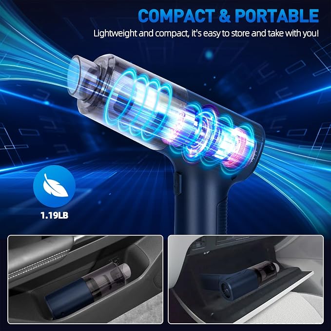 Handheld Car Vacuum Cleaner Cordless, High-Power Brushless 20000PA Mini Hand - Image 4