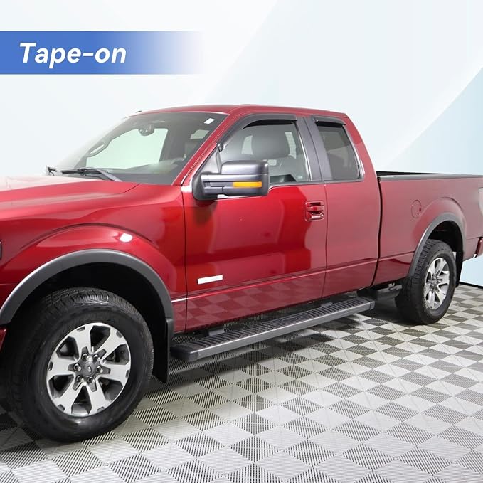 Window Visors Rain Guards for 2004-2014 Ford F150 SuperCab, Out-Channel Window - Image 4