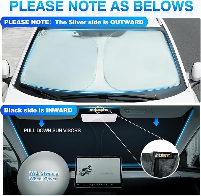 KUST Windshield Sun Shade for Mazda 3 2014 2015 2016 2017 2018 Mazda3 - Image 5
