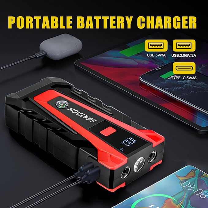 Scatach 011 5000A Car Battery Jump Starter, 12V Jump Starter Battery Pack - Image 4