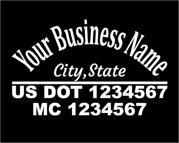 Custom US DOT Trucking Decal Stickers Tow Truck, 18 Wheeler, Van MC Number by AlderaGraphics