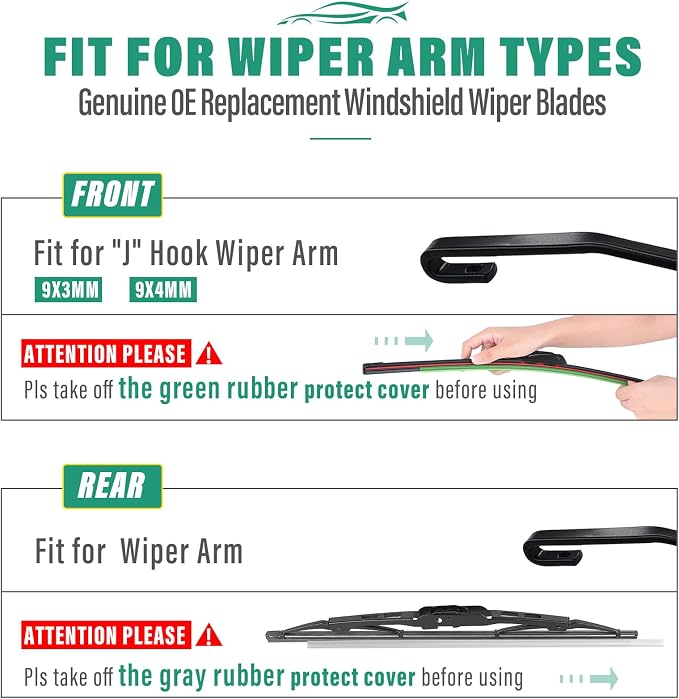 24" 19" 10" Windshield Wiper Blades Replacement - Image 8