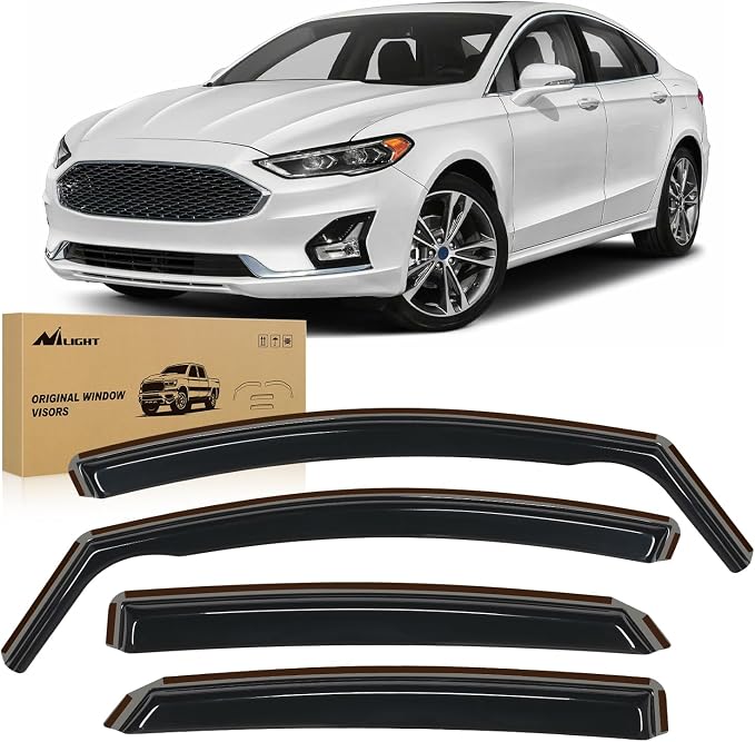 Nilight Vent Window Visors for Ford Fusion 2013 2014 2015 2016 2017 2018 2019 by Nilight
