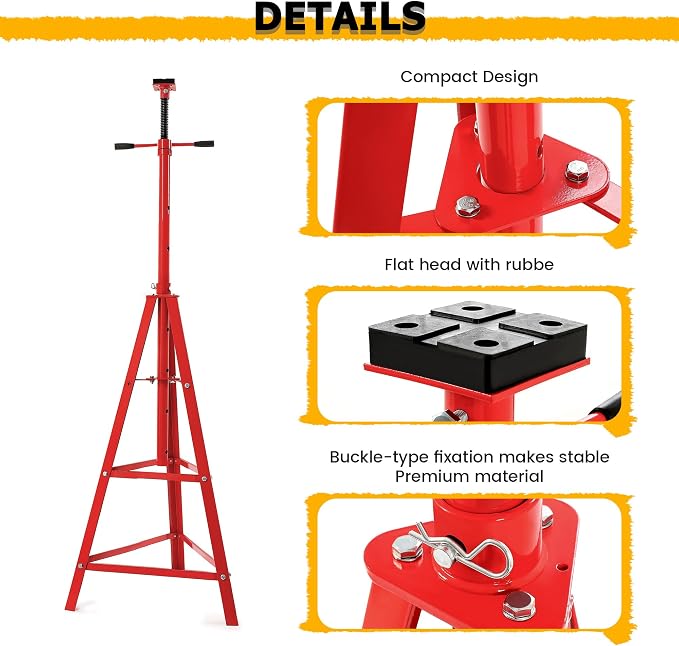 KUAFU 47.375"-84.5" Automotive Under Hoist Tripod Stand 2 Ton High Lift Jack - Image 5