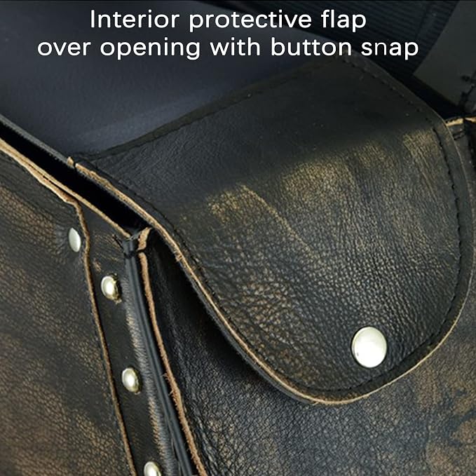Dream Apparel Naked Cowhide Leather Motorcycle Saddle Bags Studded Throw Over - Image 7