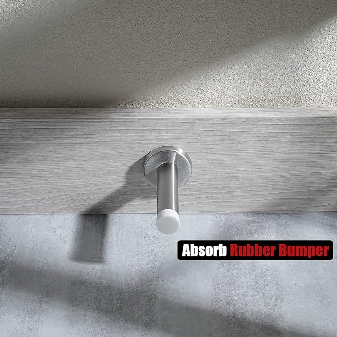JQK Door Stopper, 304 Stainless Steel Thicken 1mm Sound Dampening Door Stop - Image 6