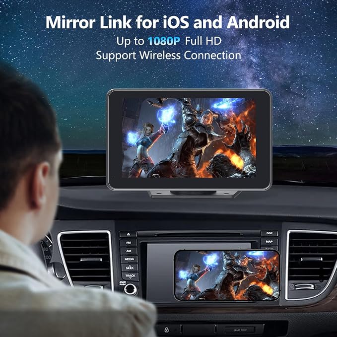 Wireless Car Stereo with Apple CarPlay/Android Auto, Portable Touch Screen Car - Image 3