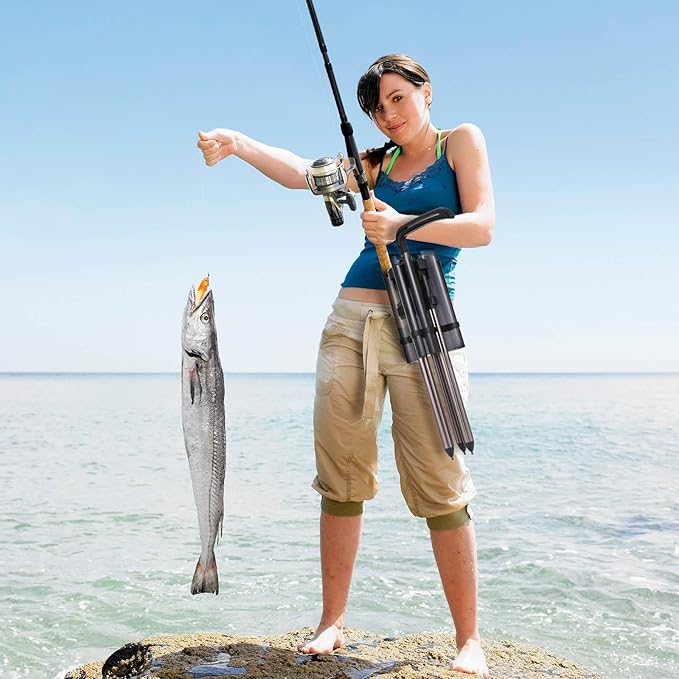 Gisafai Fishing Rod Carrier Foldable Pole Holder Stand 3 Rod Portable Surf - Image 6