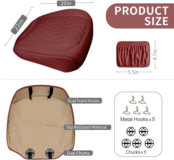 2 Pack Leather Front Car Seat Cover Bottom Car Seat, Anti-Slip and Full Wrap - Image 2