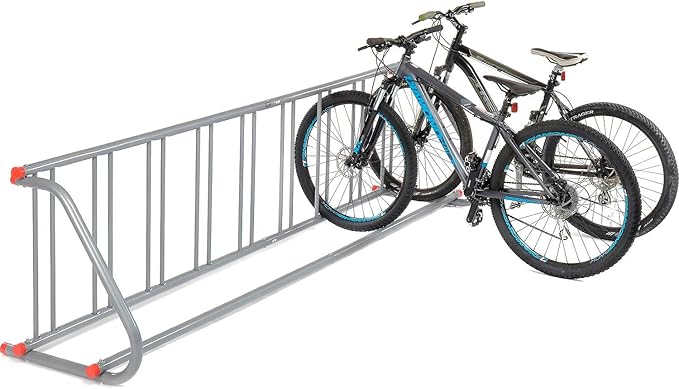 Global Industrial 111" L Single-Sided Grid Bike Rack, 9-Bike Capacity, Powder - Image 3