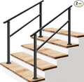 VIVOSUN 2-Pack Outdoor Handrail, 4 Step Stair Handrail, Wrought Mattle Iron by VIVOSUN