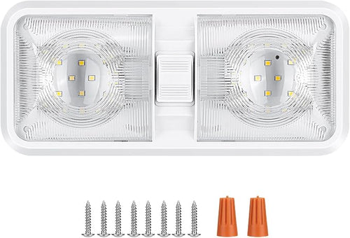 1 Pack RV Lights Interior 12V Led 8W Ceiling Double Dome Camper Light 600 Lumen by BLAUESGAS