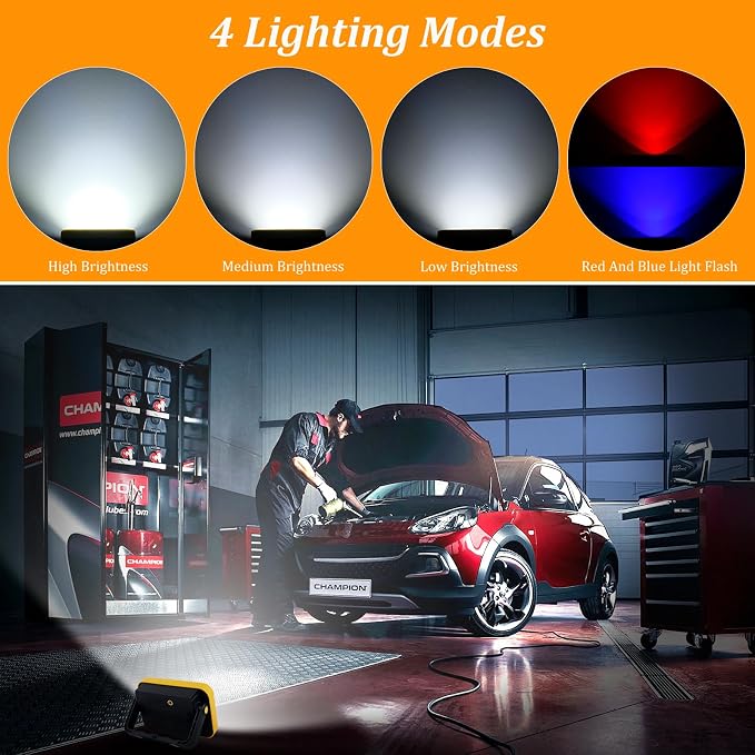 4 Pack Work Light Portable COB LED Super Bright Rechargeable Flood Light - Image 4
