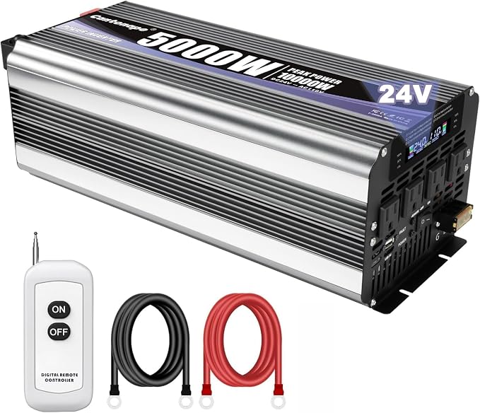 5000W Power Inverter 24V to 110V/120V DC to AC by Cantonape