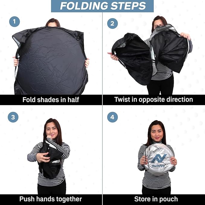 Foldable Windshield Sun Shade for Car – 240T Reflective UV and Heat Shield - Image 8