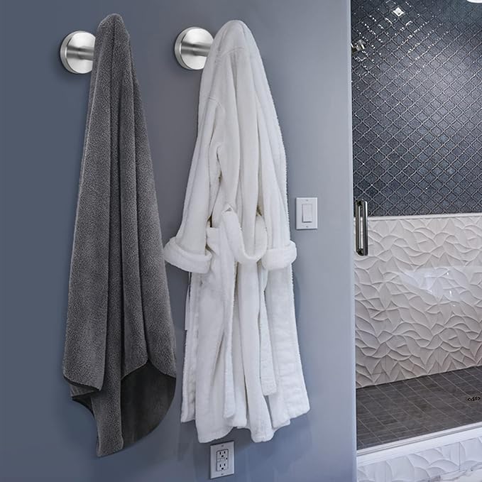 NearMoon Bath Towel Hooks- SUS 304 Stainless Steel Robe Hook Holder, Heavy Duty - Image 2