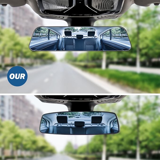 JOYTUTUS Rearview Mirror, 2 pack 12 Inch Panoramic Anti-Glare Clip-on Wide - Image 2