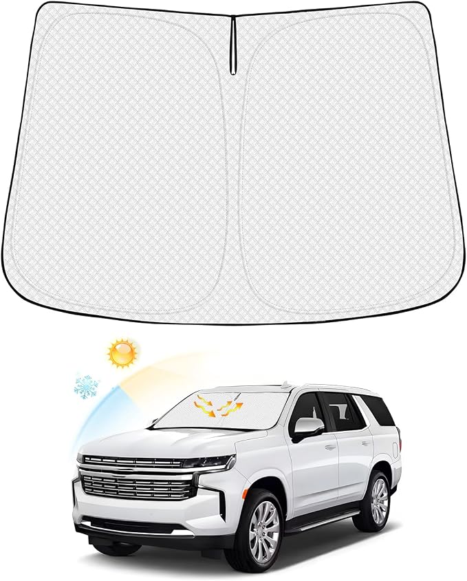 Windshield Sun Shade for Chevrolet/Chevy Tahoe 2021-2025 2026 Accessories by Canvcle