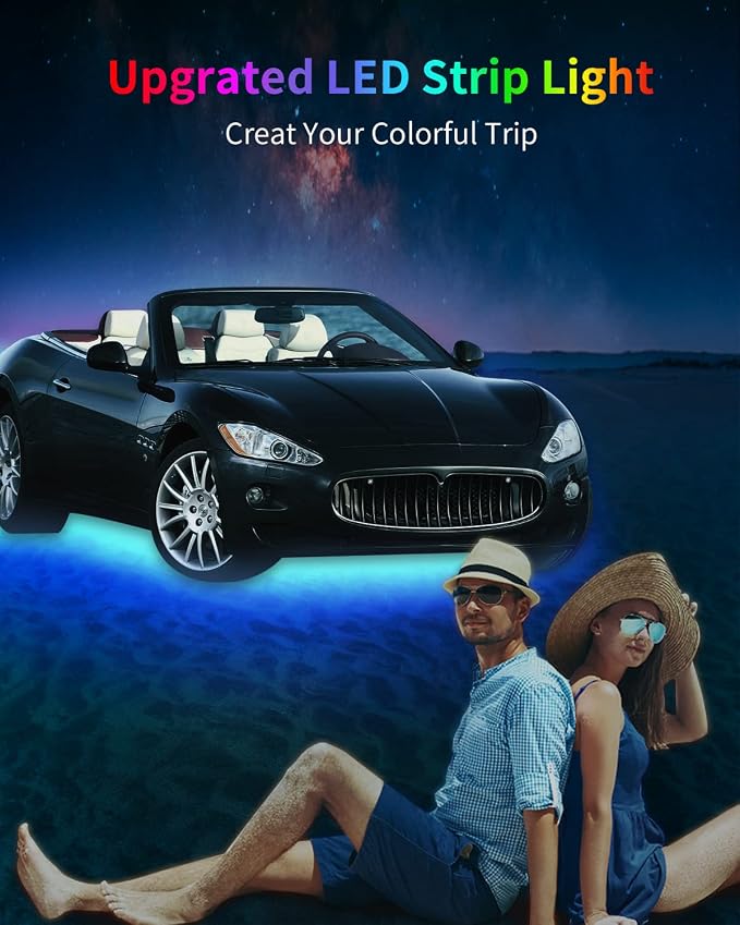 Blue Led Strip Lights, 24inch 12V Car LED Strip Light IP68 Waterproof Cuttable - Image 2