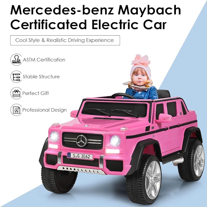 HONEY JOY Ride On Truck, Licensed Mercedes-Benz Maybach G650 Battery Powered - Image 5