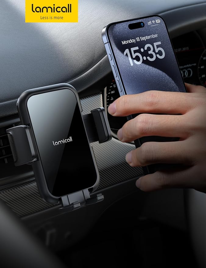 Lamicall 2025 Wider Clamp & Metal Hook Car Phone Holder Vent Phone Holders - Image 6