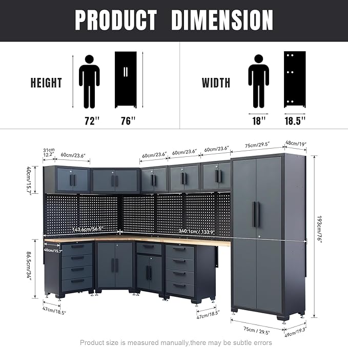 15-Piece Corner Garage Storage Cabinet System - Image 3