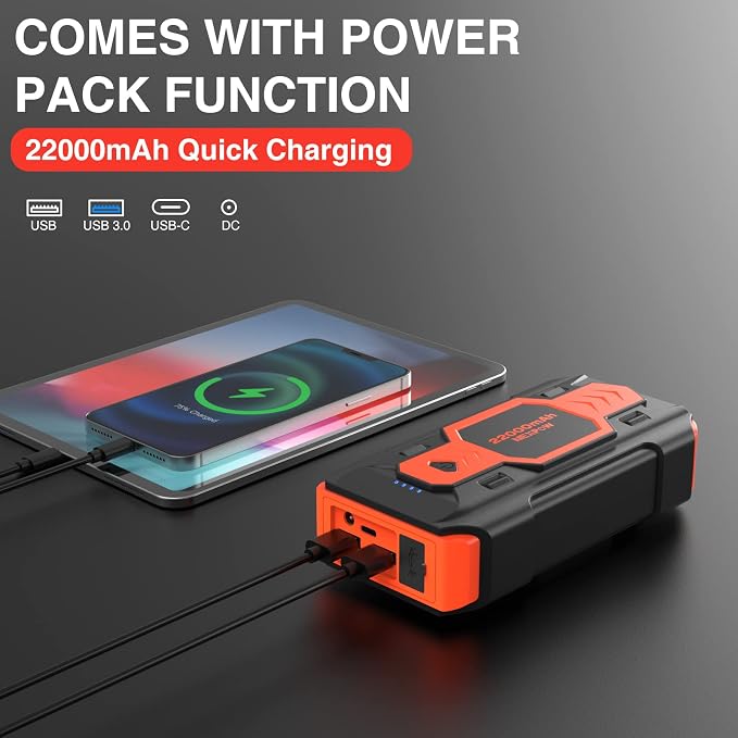 NEXPOW 2500A Peak Car Battery Jump Starter, 12V Auto Car Battery Booster Pack - Image 5