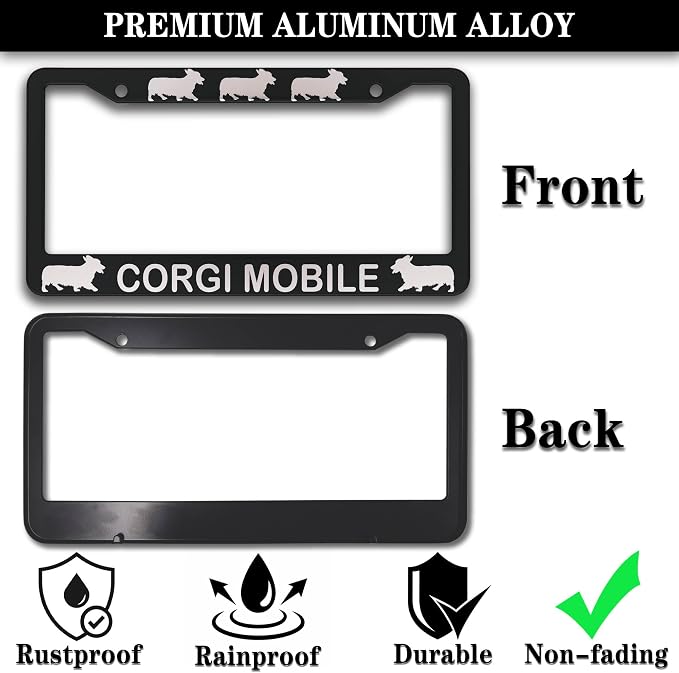 License Plate Frames for Women Black and White License Plate Frame for Men - Image 3