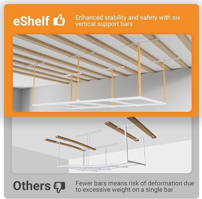 4x8ft Overhead Garage Storage Rack Wooden Decking Not Included, Heavy Duty - Image 5