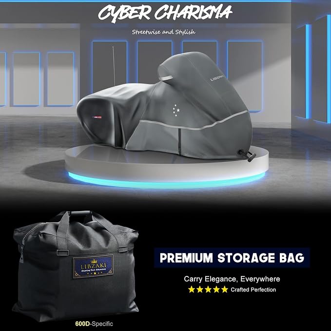Motorcycle Cover LI LIBZAKI 600D Heavy Duty Storage All Season Universal - Image 6