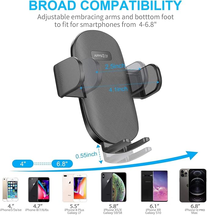 APPS2Car Car Phone Holder for Dashboard & Windshield, Adjustable Long Arm - Image 7