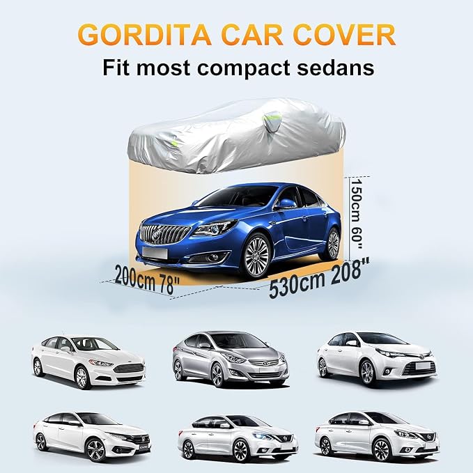 Waterproof Car Cover All Weather Snowproof UV Protection Windproof Outdoor Full - Image 3