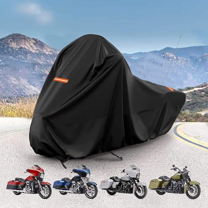 420D Motorcycle Cover for Harley Davidson Touring Models Road King, Road Glide by BIGACOVER