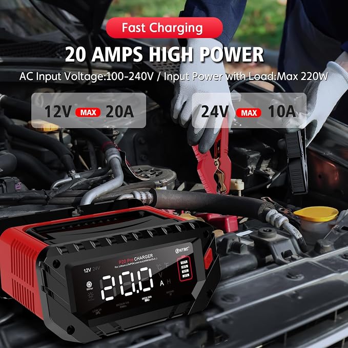 Lithium Lifepo4 Battery Charger, 12V 24V AGM Deep Cycle Fully Automatic Car - Image 2