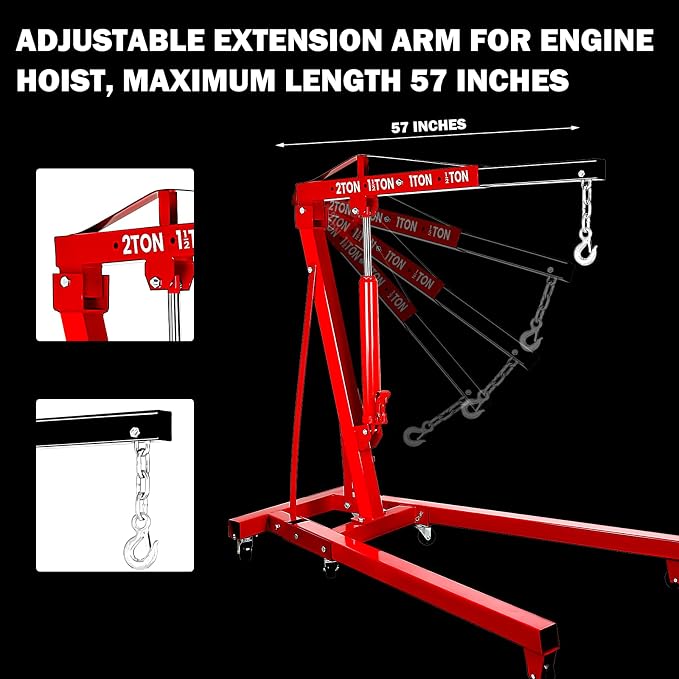 5000LBS Folding Hydraulic Engine Hoist - Image 3