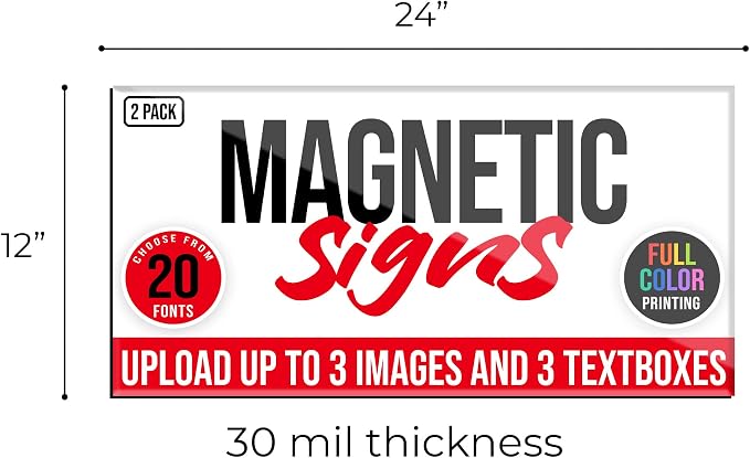 2 Pack, Personalized Magnetic Signs - Image 5