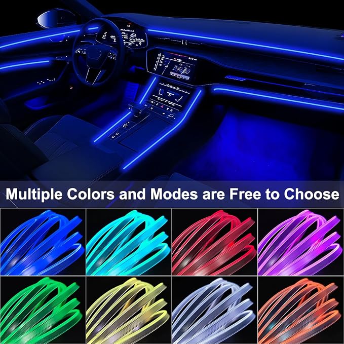 Interior Car Lights with Wireless APP & Remote Control, 9 in 1 RGB Car Ambient - Image 2
