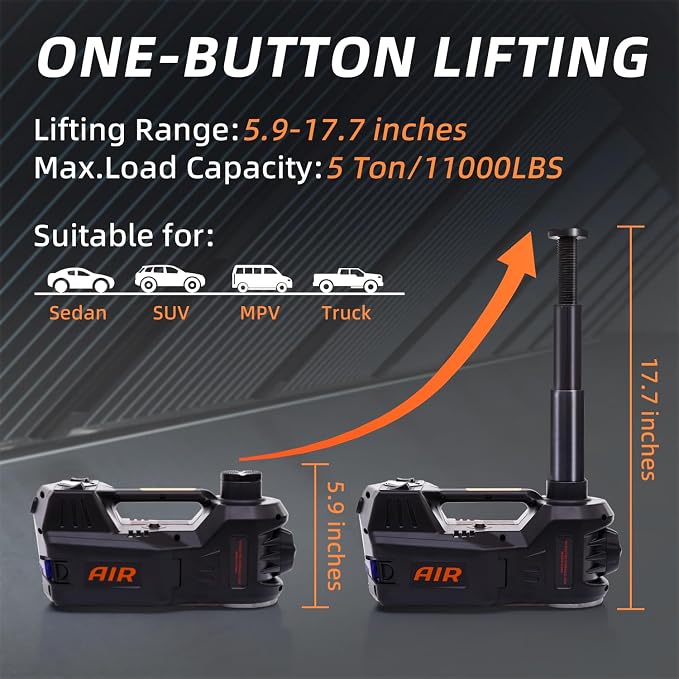 STANDTALL Electric Car Jack Kit 5 Ton 12V Hydraulic Floor Jack - Image 2