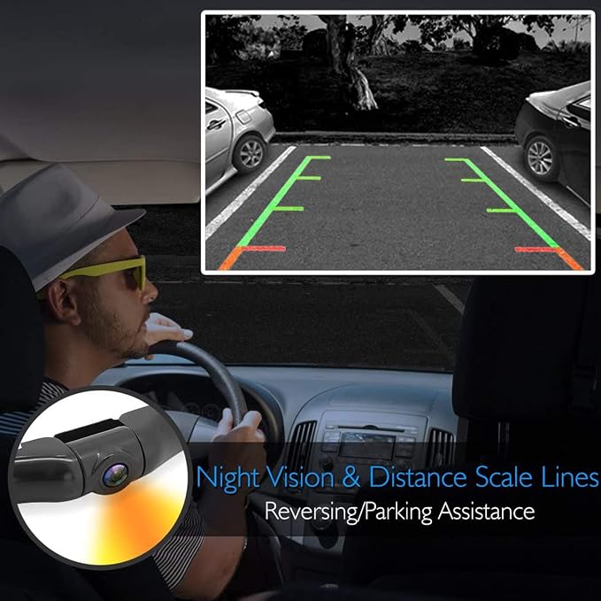 Pyle Dash Cam, Rearview Mirror Monitor, Night Vision, 7.4” LCD Screen, Backup - Image 4