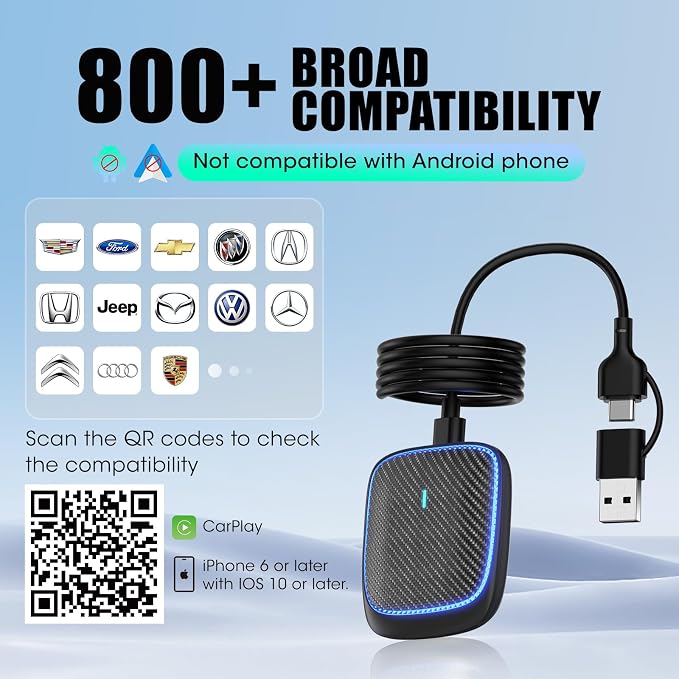 Wireless CarPlay Adapter for iPhone, Convert Wired to Apple Car Play Wireless - Image 7