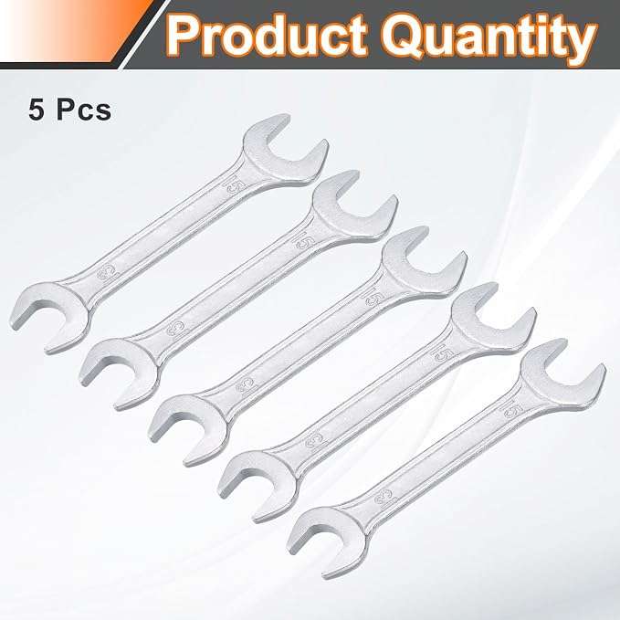 HARFINGTON 5pcs Double Open End Wrench 13mm x 15mm Metric 15 Degree Offset - Image 3