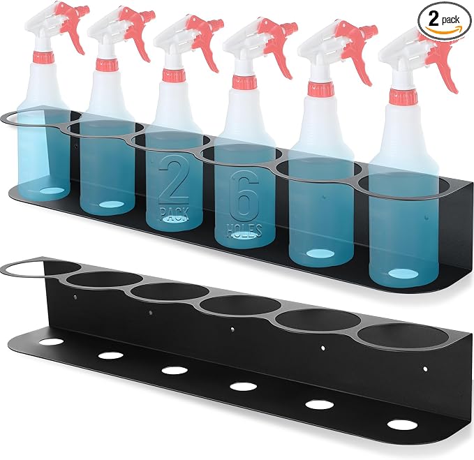 Therwen 2 Pcs 6 Holes All Purpose Steel Spray Bottle Holder Heavy Duty Can by Therwen