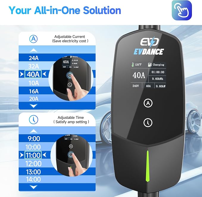 Level 2 EV Charger 40Amp, 240V 9.6KW Portable Electric Vehicle Charging Stations - Image 3