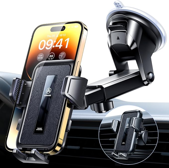 VANMASS 2025 Upgraded Car Phone Holder, Patent Safety Cell Phone Mount by VANMASS